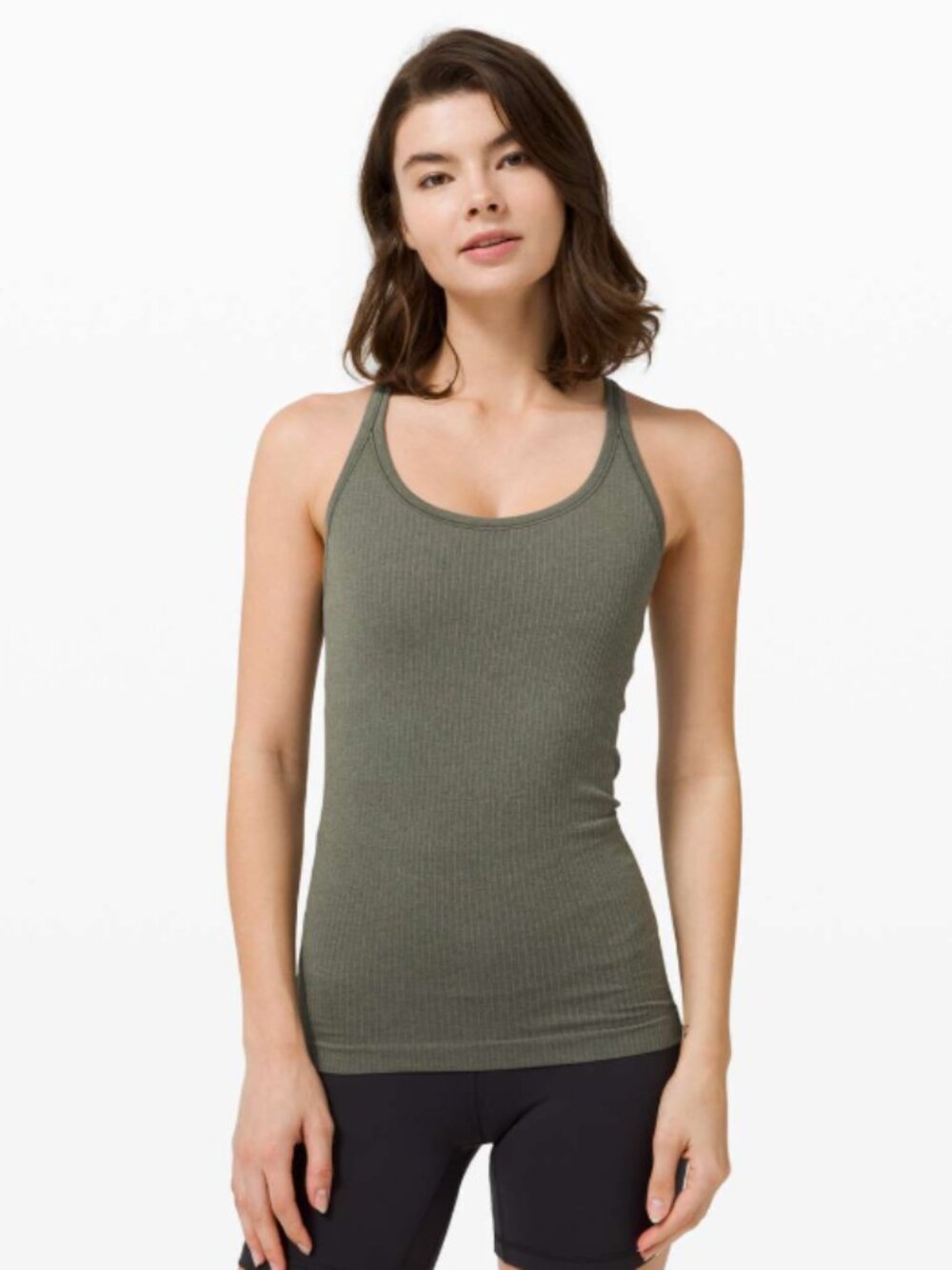 Lululemon Ebb to Street Tank Gray Sage Size 12 Light Support B/C Cup athleisure